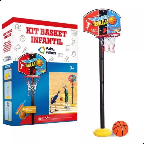 Cesta De Basquete Infantil Tabela 1.15m de Altura 