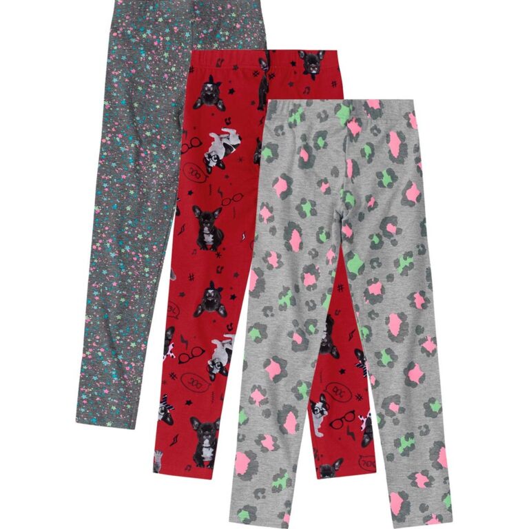Kit 3 Calça Legging Infantil Feminina Sem Flanela