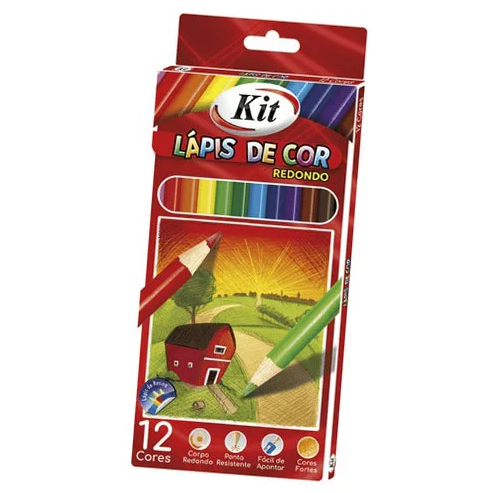 LAPIS DE COR KIT 12 CORES REDONDO