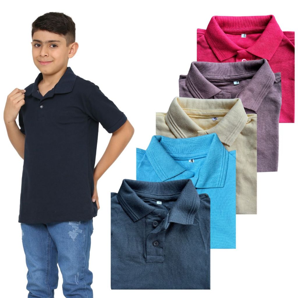 Kit 5 Camisas Polo Infantis Menino Conjunto Versátil e Moderno