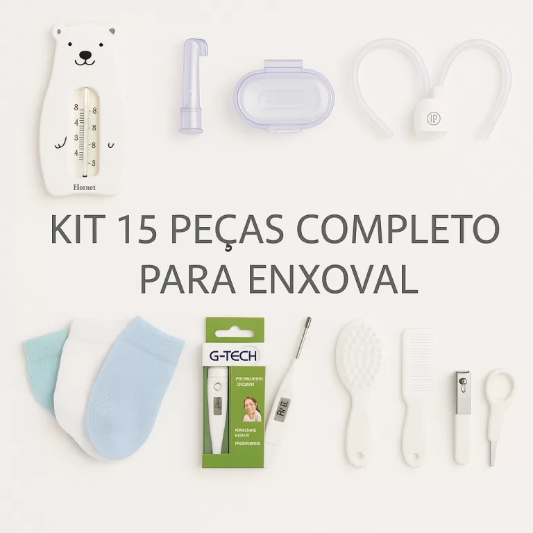 Kit Higiene bebê 15 peças completo Neutro Pimpol