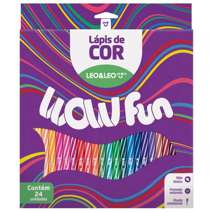 LÁPIS DE COR LEOELEO 24 CORES WOW / MATERIAL ESCOLAR