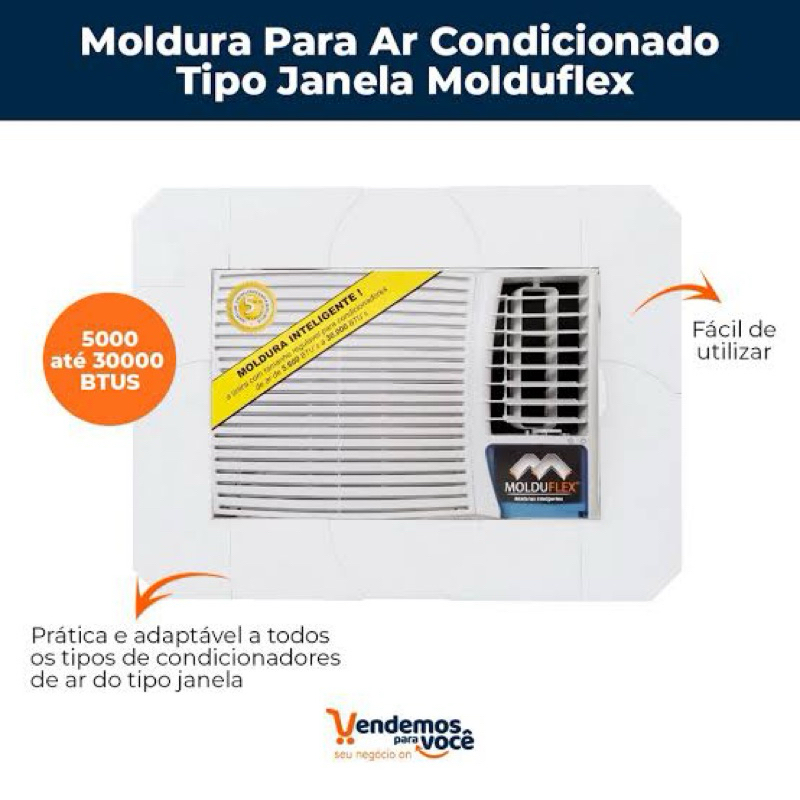 Moldura Para Ar Condicionado De Parede Regulavel Branca de 5.600 a 30.000 Btu