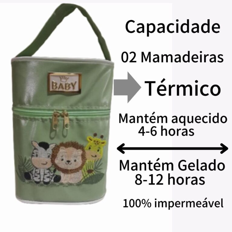 Porta Mamadeira Termico Duplo Com Isopor Tema Safa