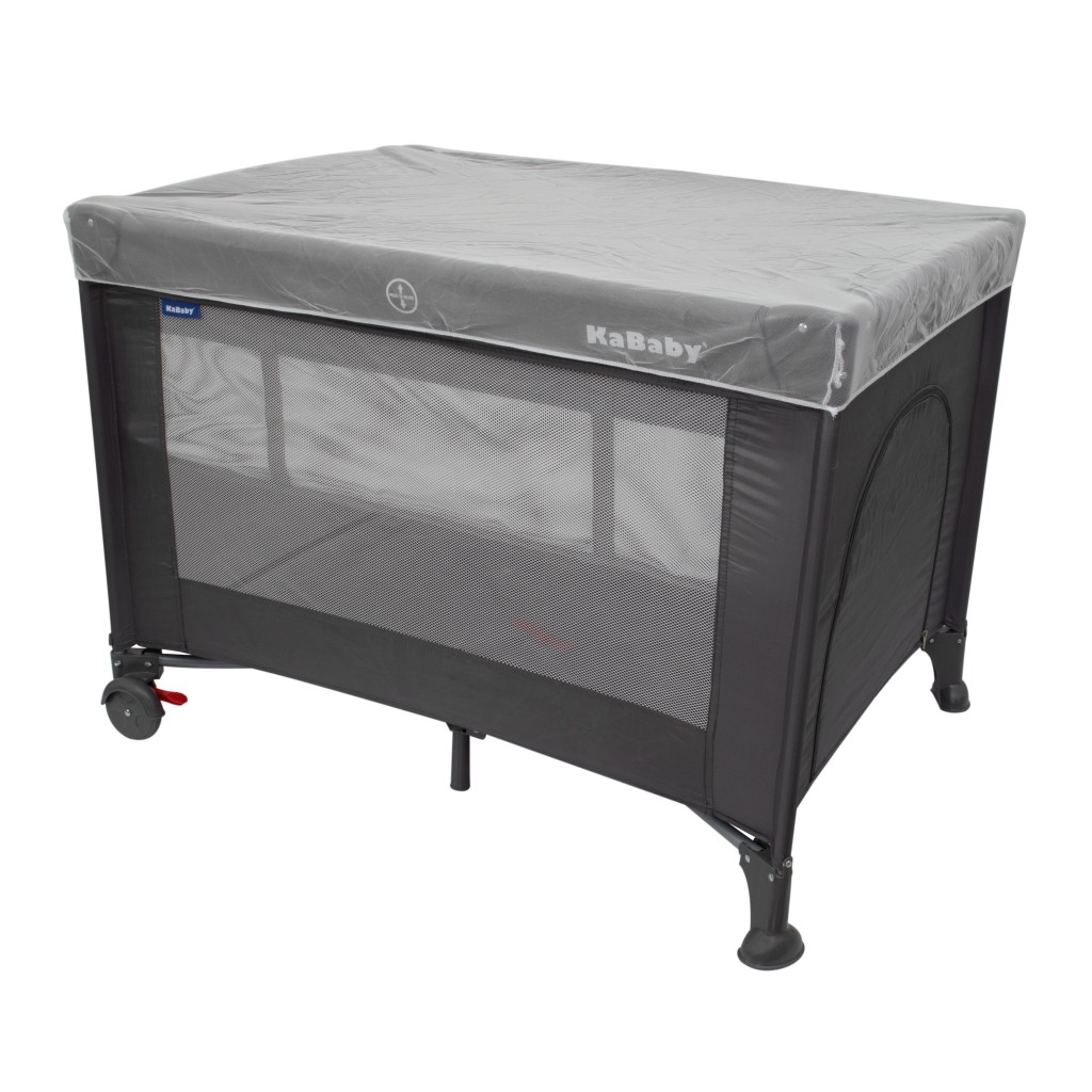 Berço Portátil Infantil Cercado Desmontável Com Mosquiteiro Sleep Cinza Kababy