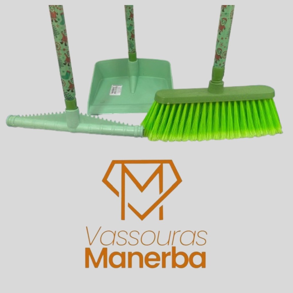 KIT VERDE VASS SICILIA(28 cm) + PA PLÁSTICA + RODO PLAST 30 CM (COM CABOS)