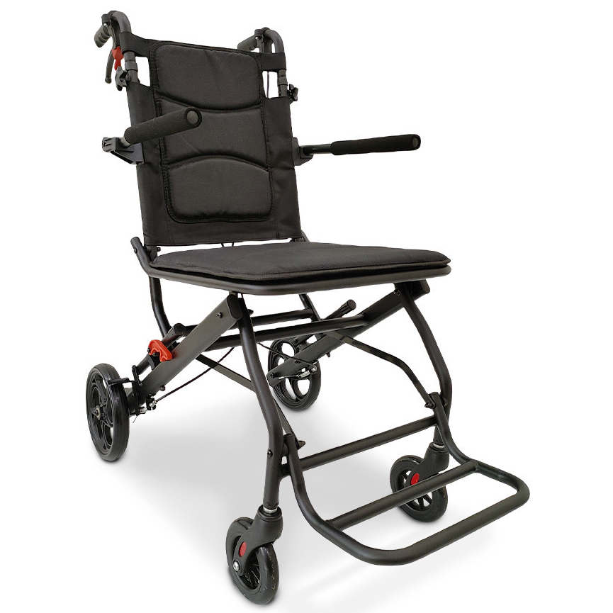 Cadeira De Rodas Leve Compacta De Transporte Dobrável Idoso D90 Até 100kg