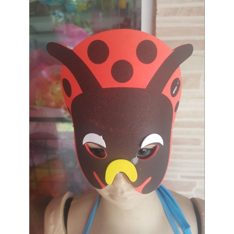 máscara tnt carnaval festas joaninha kit 5 unidadelos