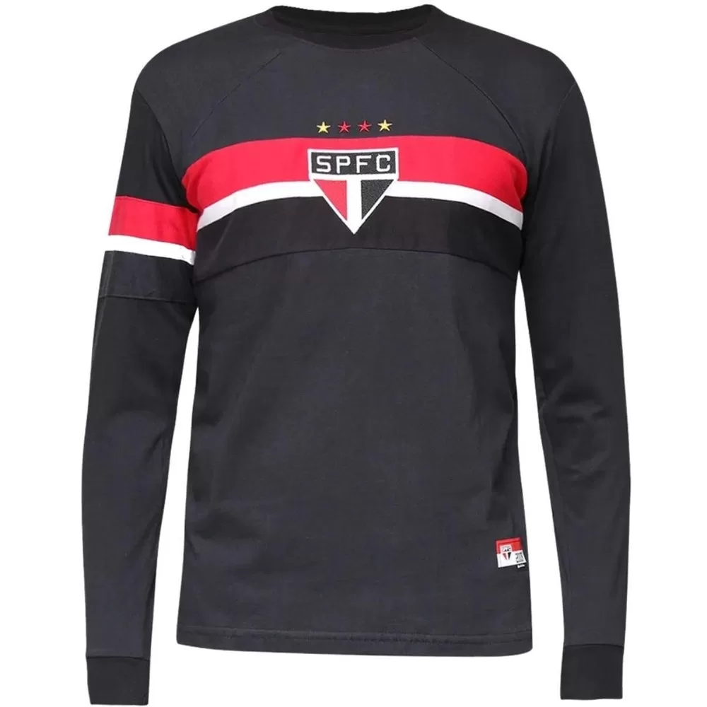 Camisa de Goleiro Manga Longa São Paulo 2005 Retrô Mania Masculina – Preto