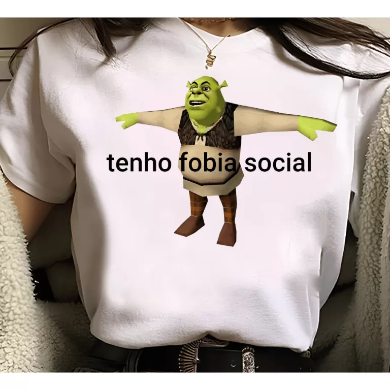 Camiseta Shrek – tenho Fobia Social Meme, en