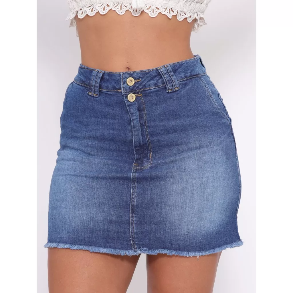 Mini Saia Jeans Hot Pants