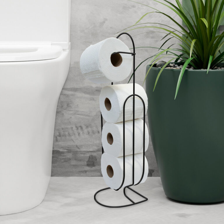 Suporte de Papel Higiênico Preto – Adicione