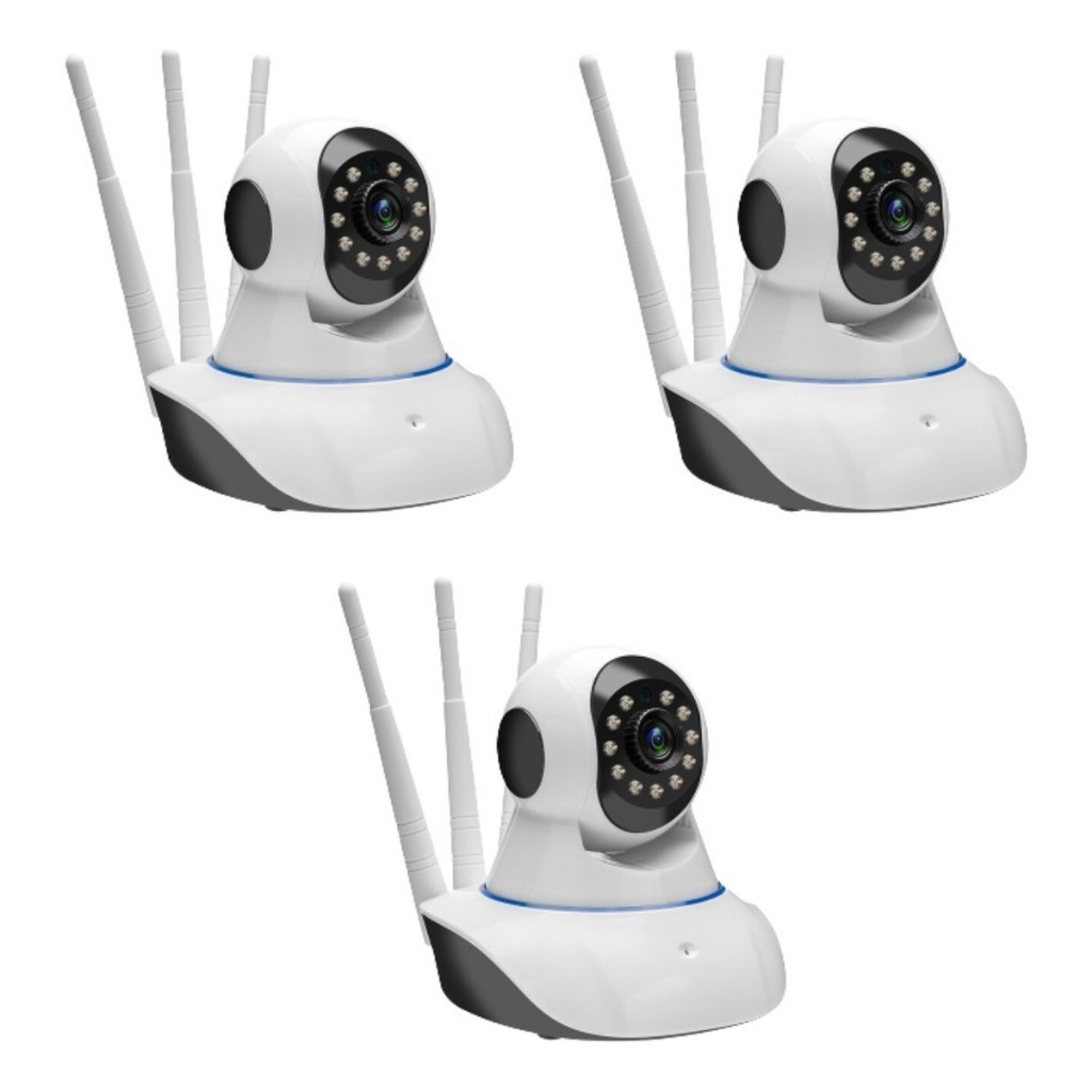 Câmera iP robô 3 antenas babá eletrônica wifi SistemaYoosee visão noturna full HD 360. microfone áud