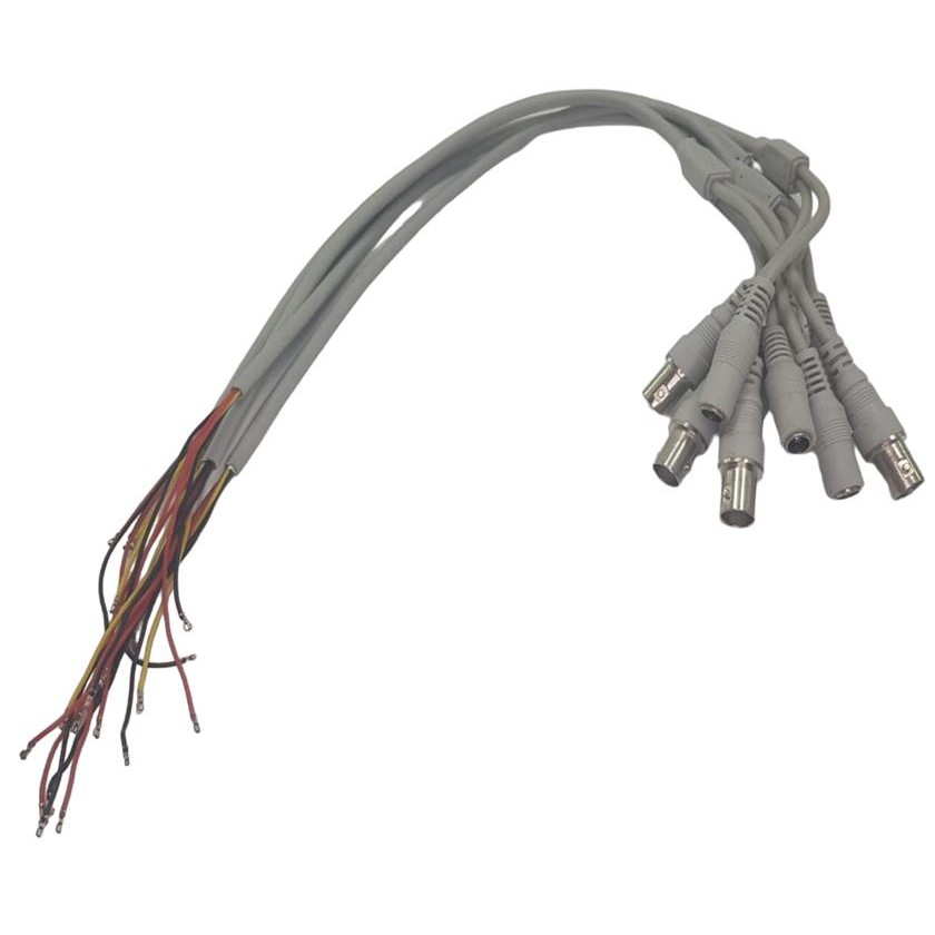 Kit 50 Cabos Rabicho para câmera energia + vídeo bnc c/nf