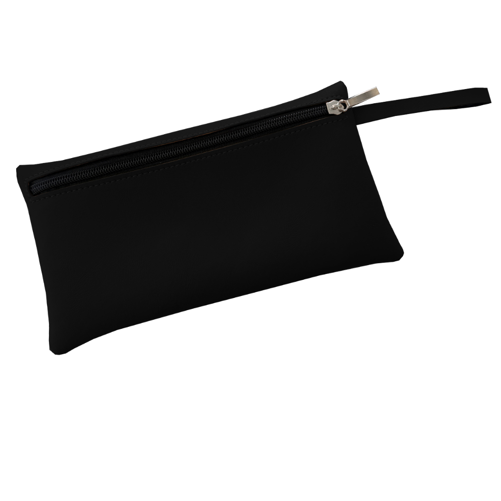 Bolsa Nécessaire de Mão Organizadora em Couro Sintético Preto