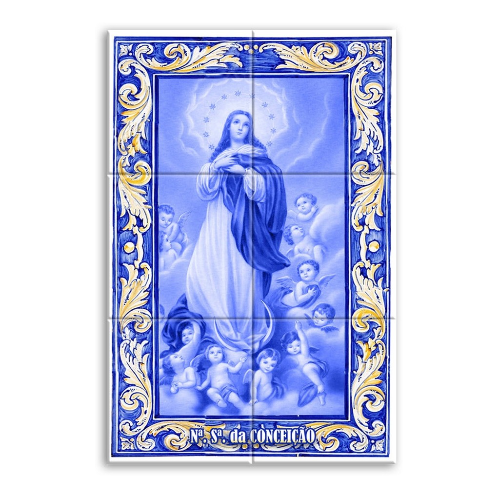 Quadro Decorativo Nossa Senhora Da Conceição Azulejo 31x46cm