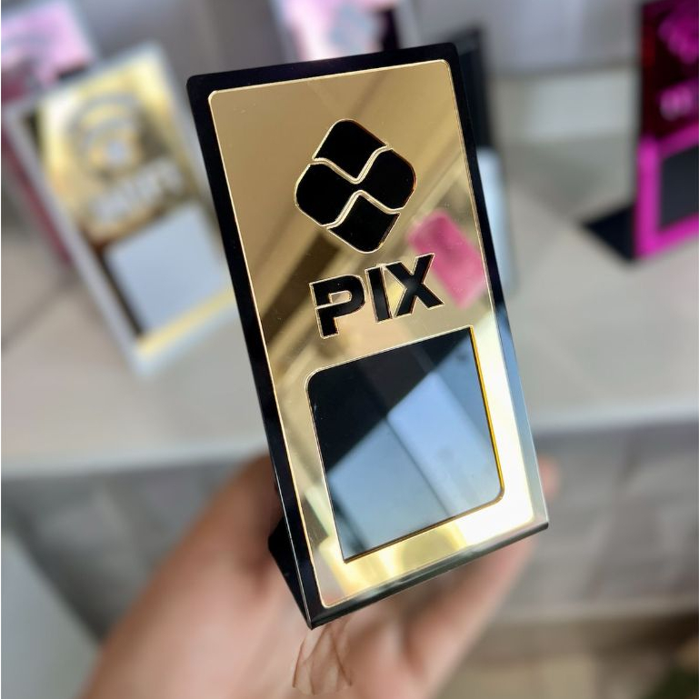 Plaquinha Display Acrilico QR Code Pagamento Wifi 