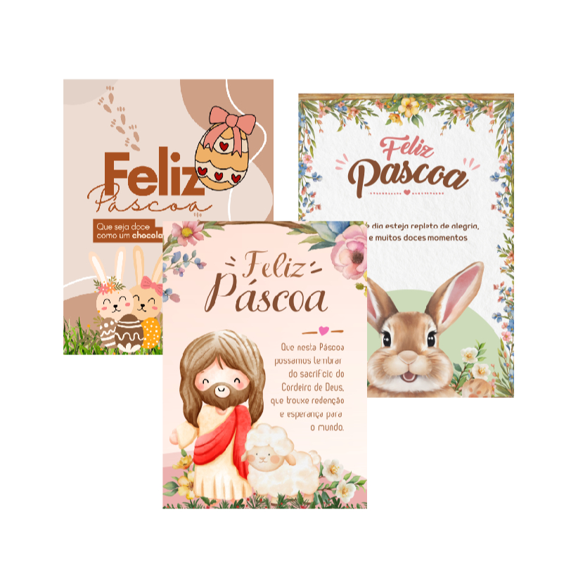 50 100 cartões de agradecimento sobre a pascoa com mensagens e frases temáticos
