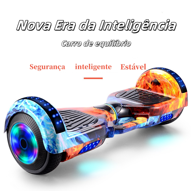Hoverboard Infantil 6.5 Bluetooth, LED, 600W – Skate Elétrico com Bateria de Alta Capacidade
