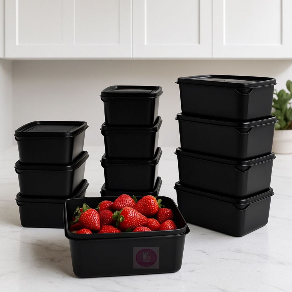 Kit 10 Potes Retangular com Tampa | Marmita Fitness | Freezer e Micro-ondas | BPA Free