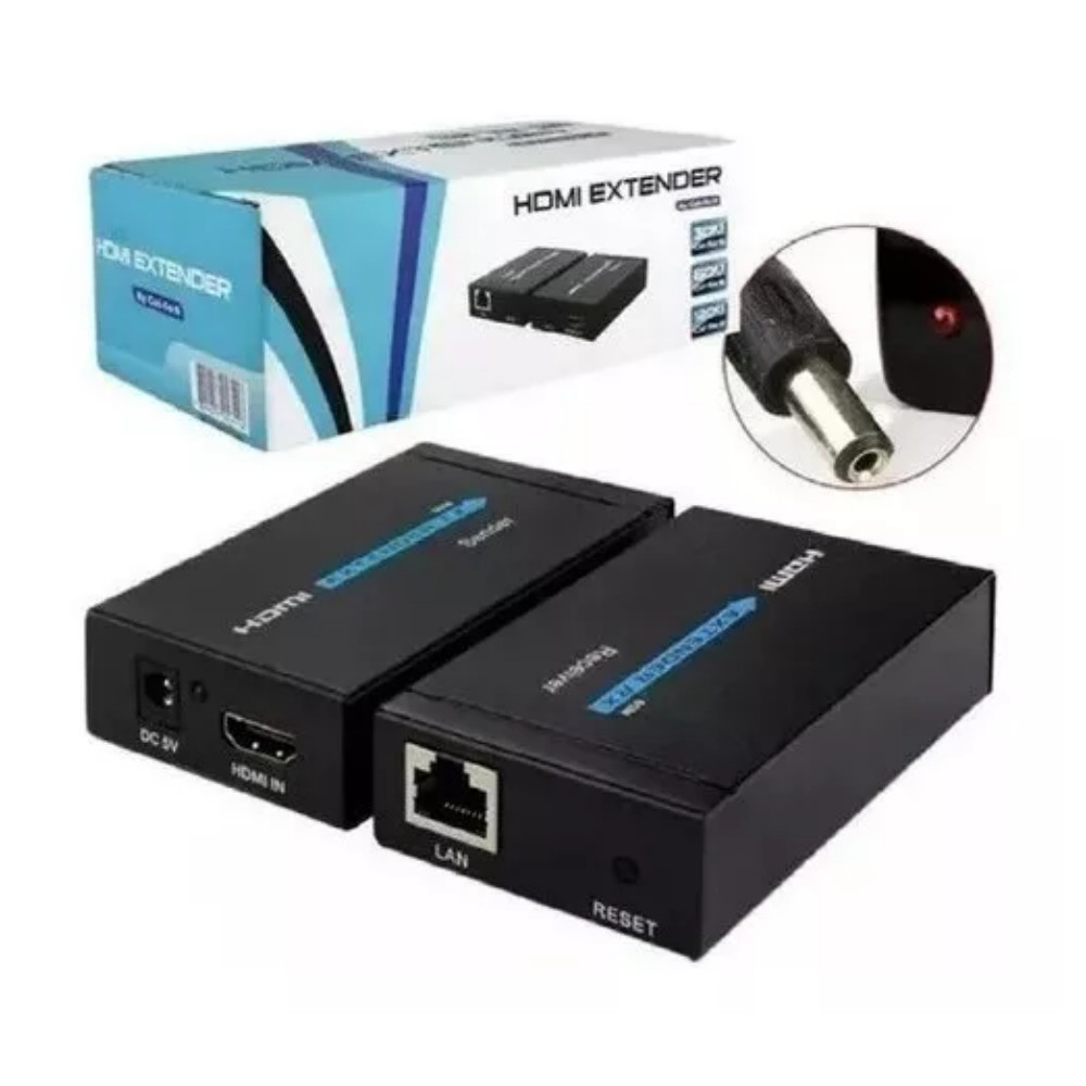 Extensor HDMI 60m Bivolt – Transmissão Sinal via Cat5e/Cat6