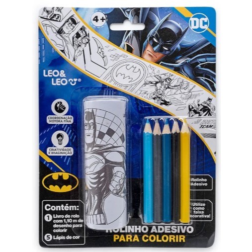 Rolinho Adesivo para Colorir Batman LeoELeo / DC /