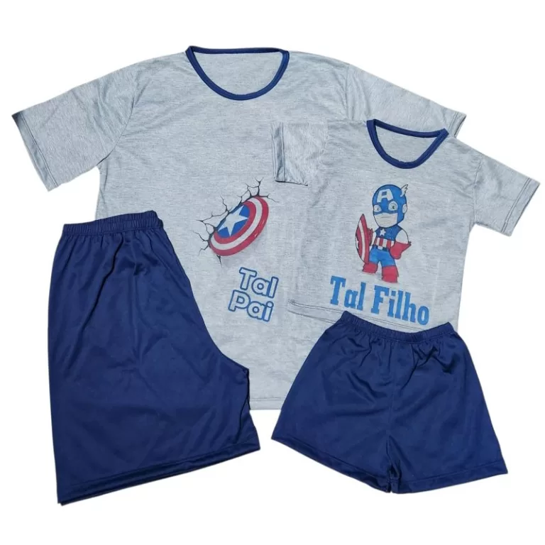 kit familia Pijama personalizado  regata e meia ma