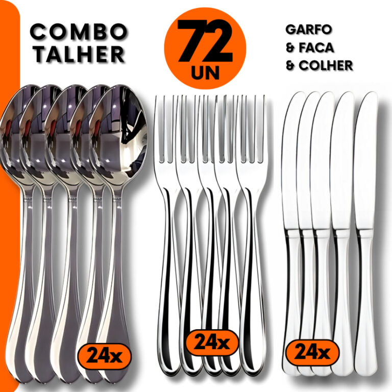Kit Talher 72pçs – Colheres, Garfos e Facas