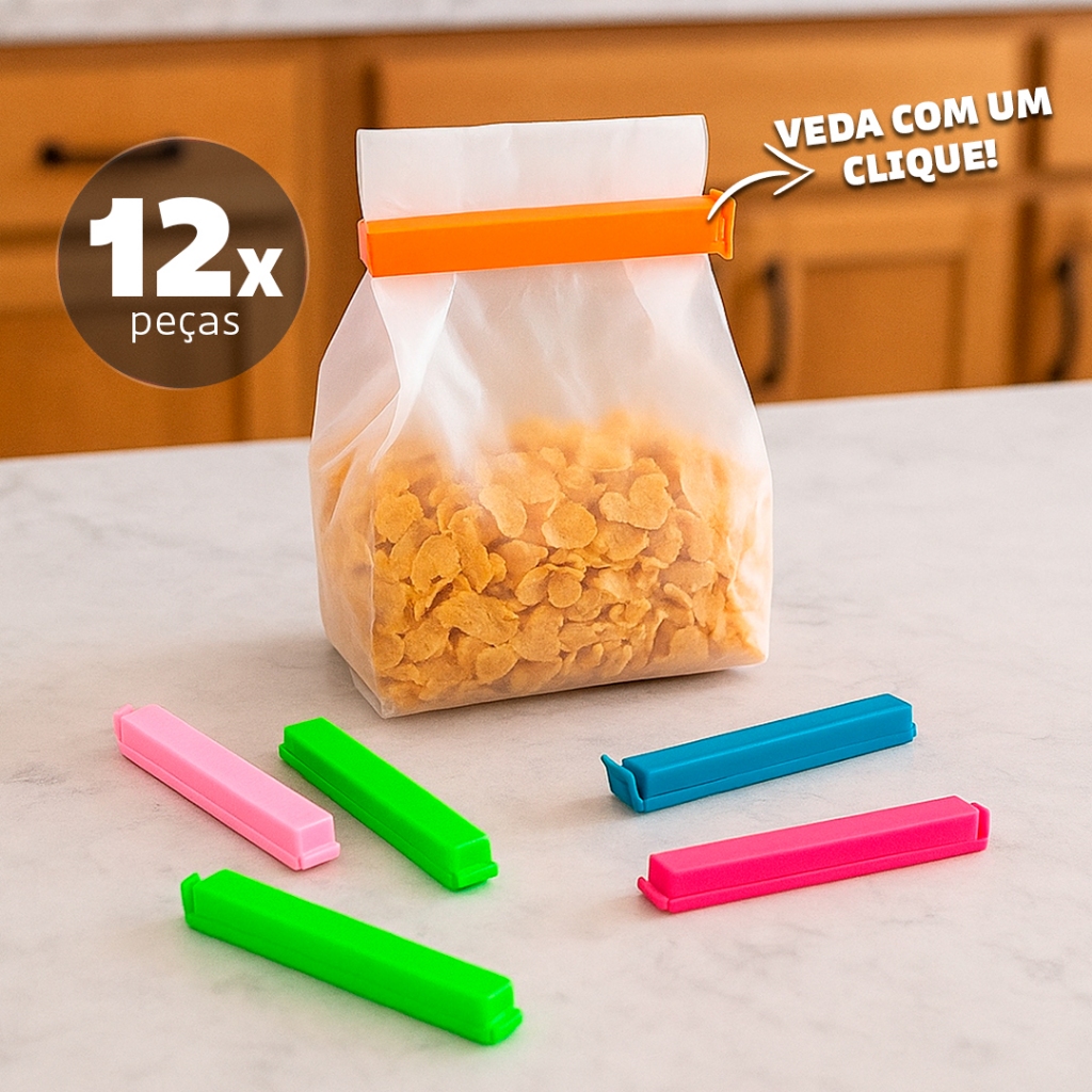 Clips Fecha Fácil Prendedor Fecha Embalagens Sacos Lacre Kit C/12 Clips – Bhz Store
