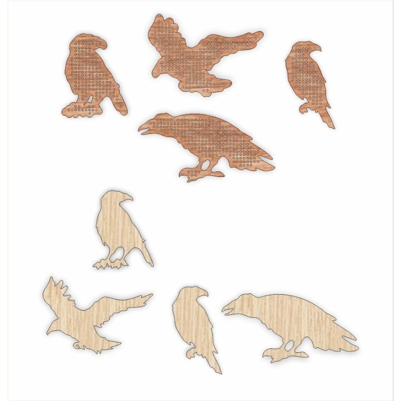 Base de madeira para tricô passaros