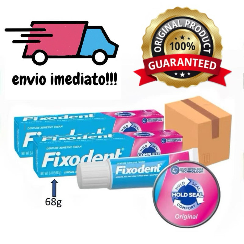1 Fixodent Original 68g1 turbo 100% Original Fixador De Prótese Em Gel Sem Glúten