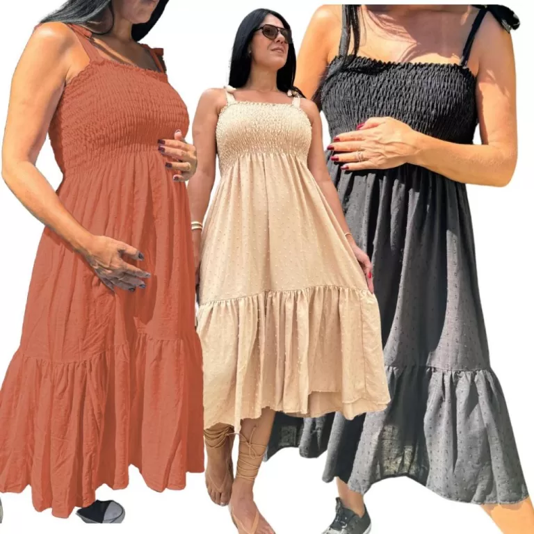 Kit Com 3 Vestidos Midi Soltinhos Para Grávida Ge