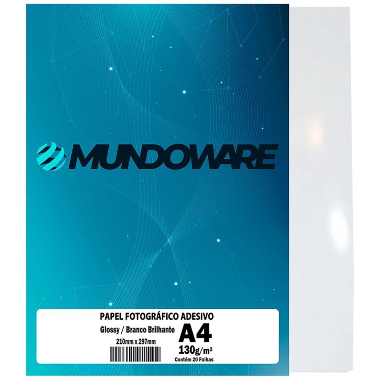Papel Fotográfico Adesivo A4 130g Glossy Branco B