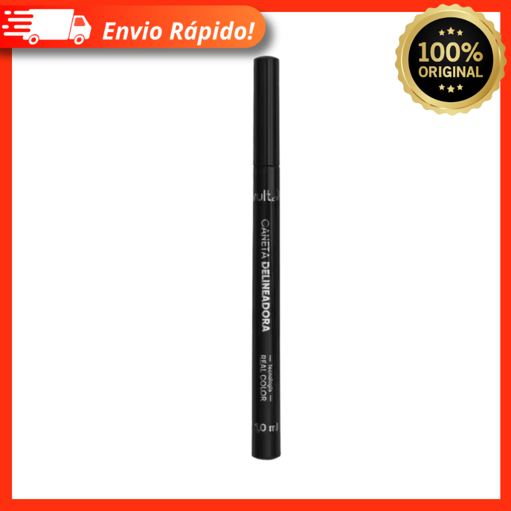 Caneta Delineadora para Olhos Preto Alta Pigmentação e Durabilidade Secagem Rápida 1ml – Vult