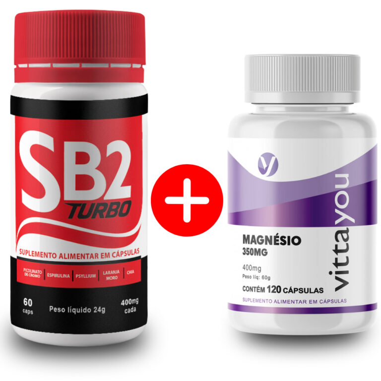 SB2 Turbo + Magnésio 350mg | Suplemento  2 Produt