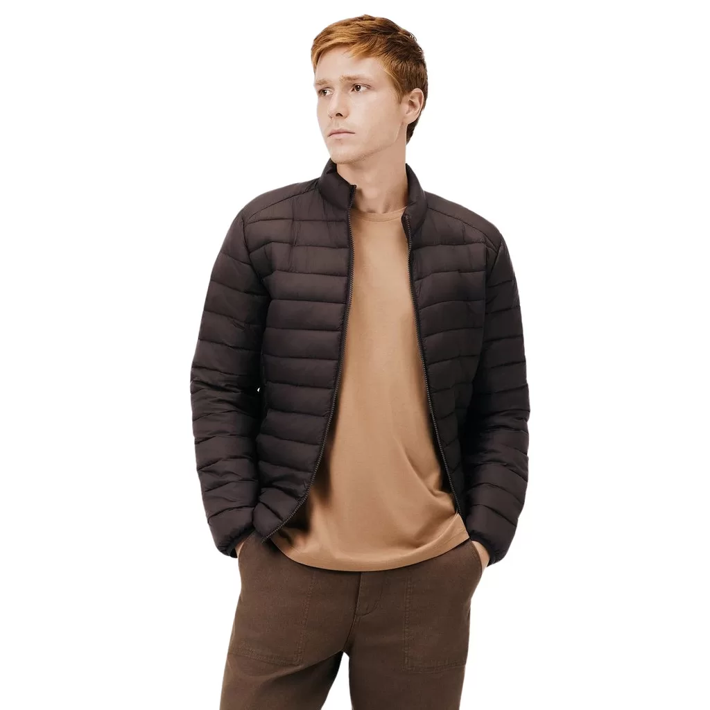 Jaqueta Hering Básica Puffer Regular Matelassê Marrom