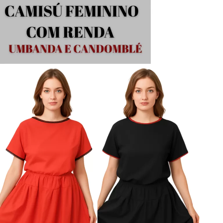 Camisú Feminino Umbanda e Candomble Exu e Pomba G