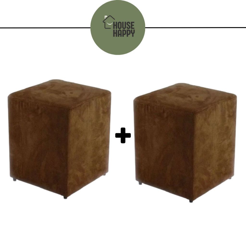 kit 2 puff decorativo banqueta sala quarto super fofo