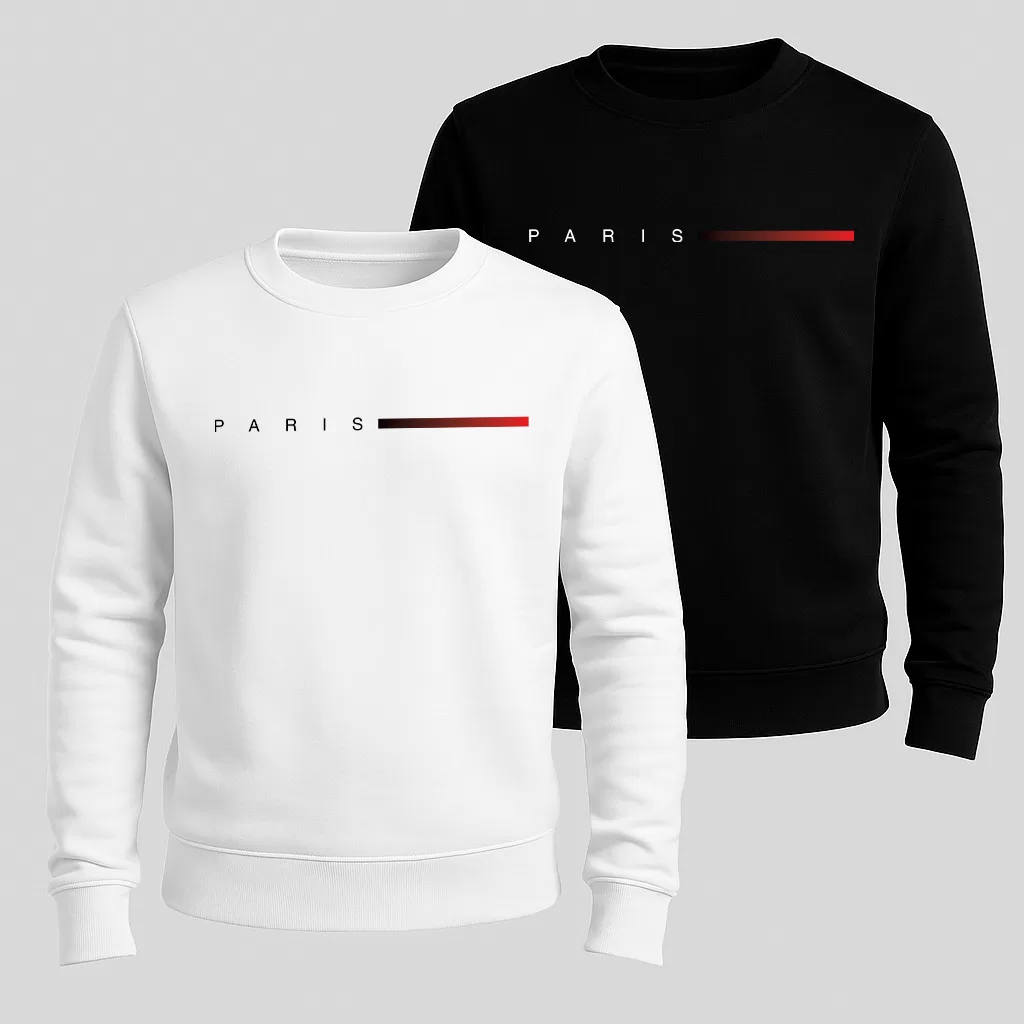 Kit 2 Blusa Moletom Masculino Gola Redonda Algodão Casaco