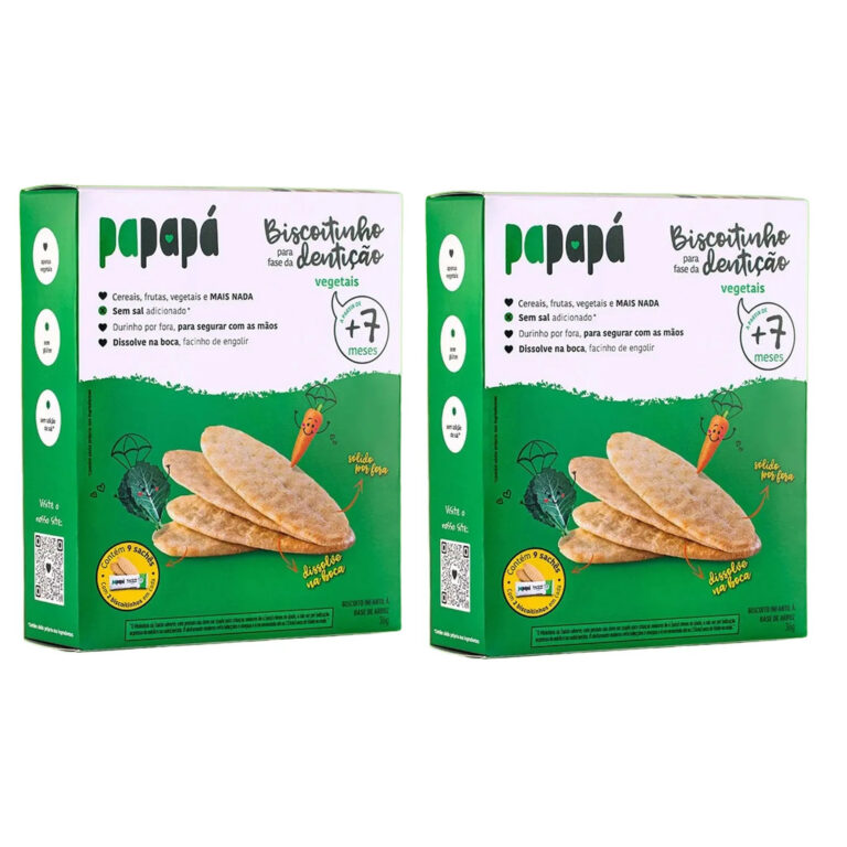 Kit 2x Biscoito Papapá De Vegetais Sem Glúten Se