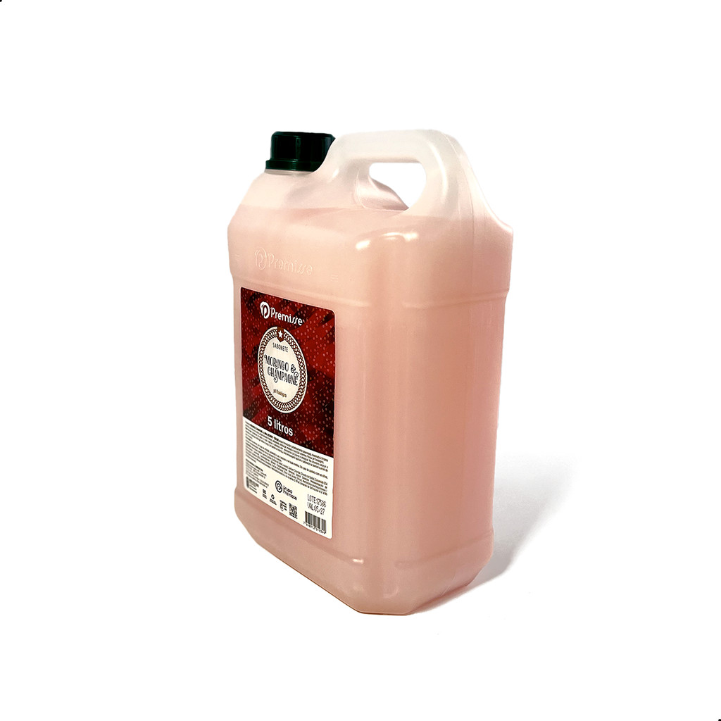 Sabonete Líquido Premisse Morango Champanhe 5L Biodegradável Hidratação Suave para Mãos Rosto Corpo