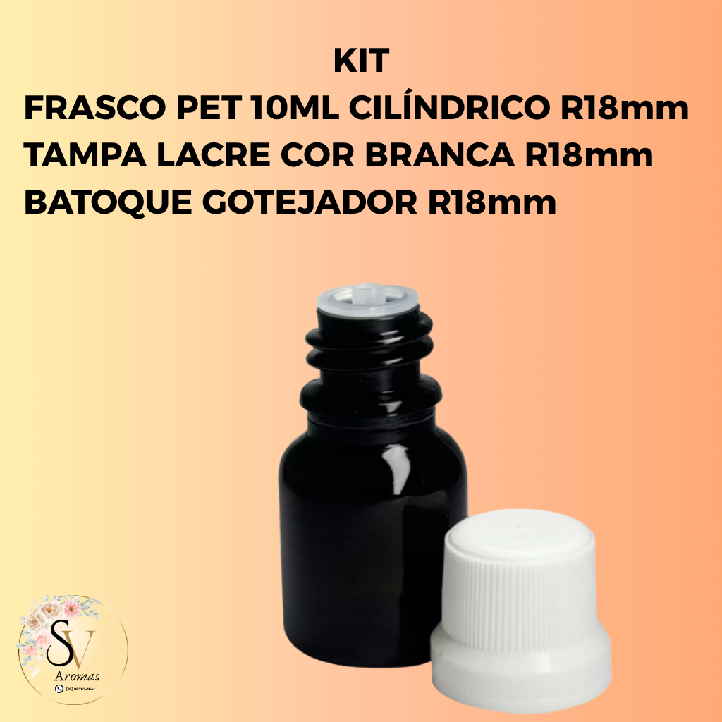 Frasco Pet – Mini Frasco – Frasco Conta Gotas – Frasco Plástico com Conta Gotas 10ml