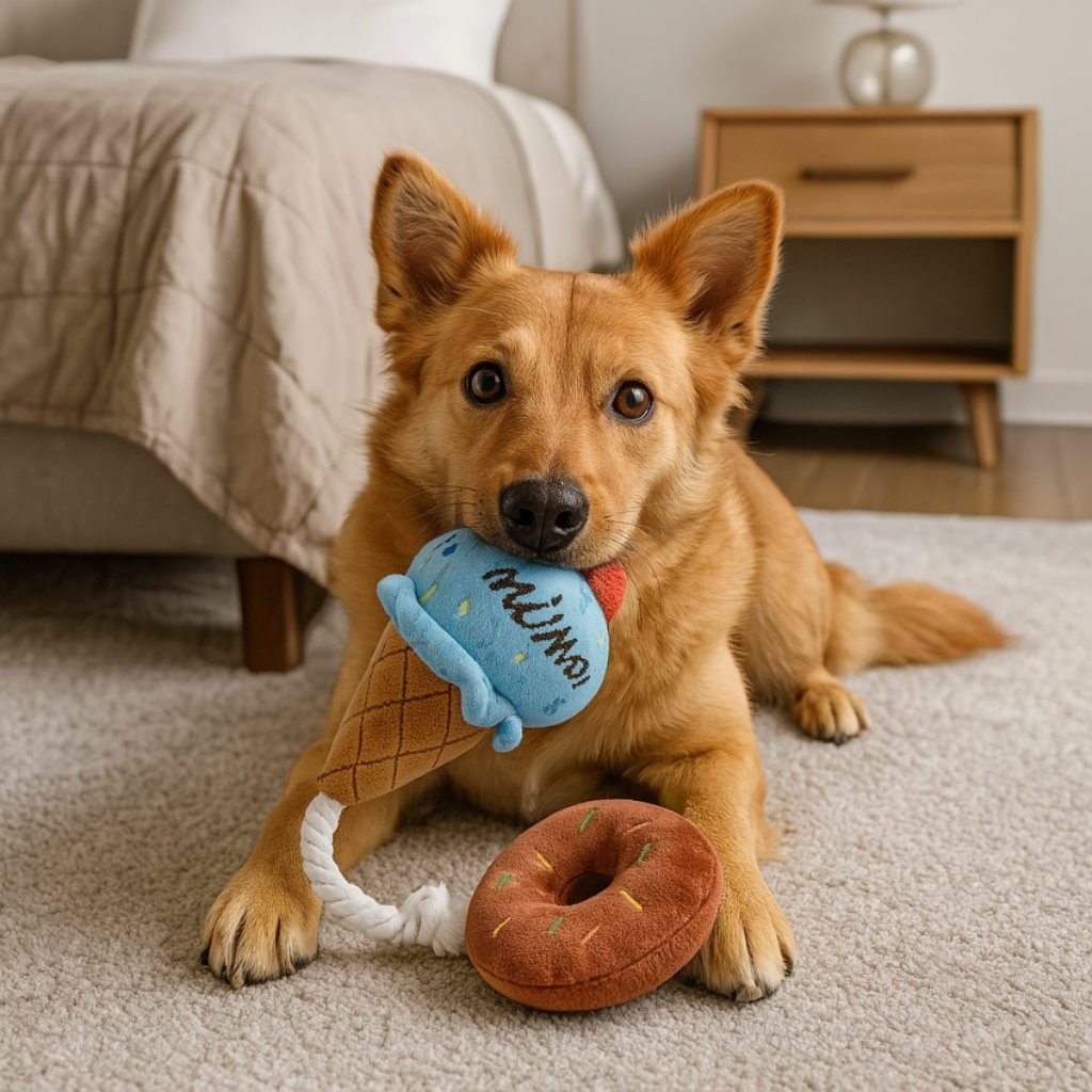 Conjunto Kit 3 Pelucias Pet Com Apito Cães Cachorros Pequeno Médio Porte Brinquedo Mordedor