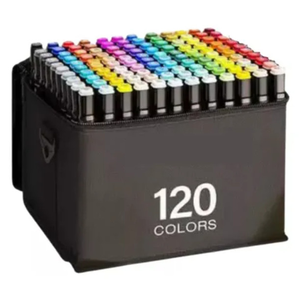 Kit 120 Peças Canetas Marcadores Artísticos Core