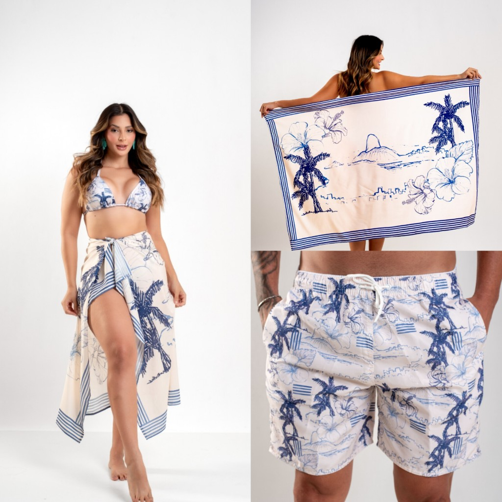 Kit família Moda Praia Shorts e Conjuntos de Alta Qualidade