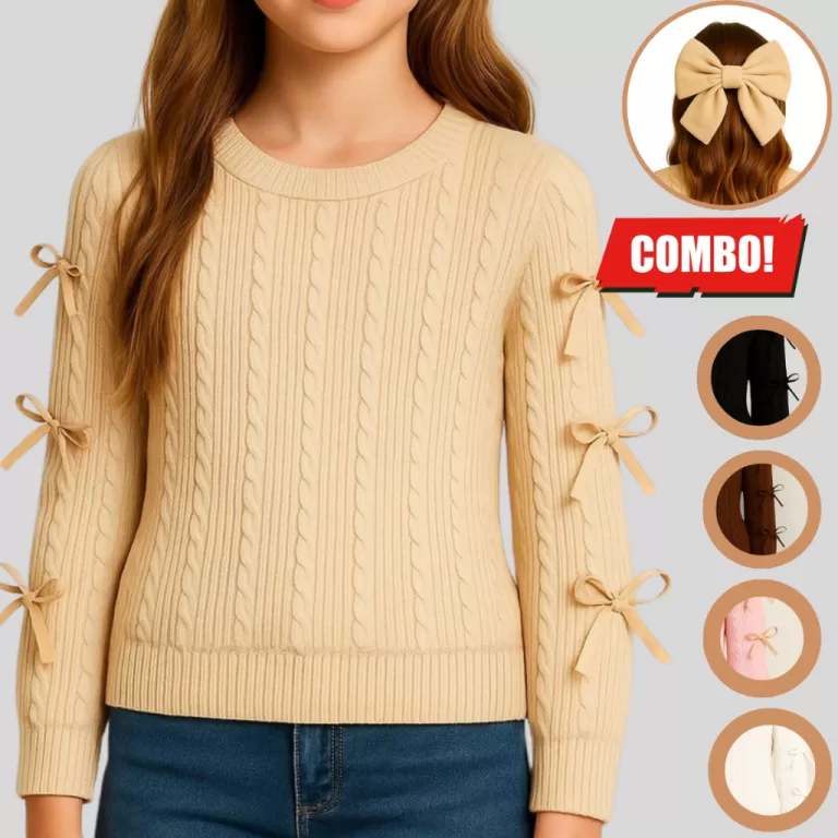 Blusa Infantil Menina Manga Longa  Com Lacinhos  +