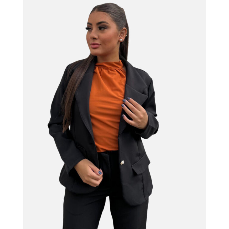 Blazer Alfaiataria Feminino Com Bolsos Acinturado