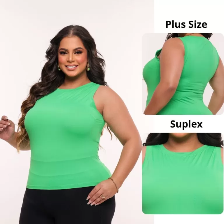 Regata plus size feminina cor Lisa no Suplex polia