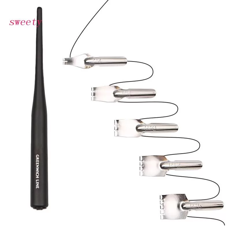 6Pcs Caligrafia Conjunto Caneta Dip Set Pen Handle 5 Vários Bicos Para Escrita Letras Góticas