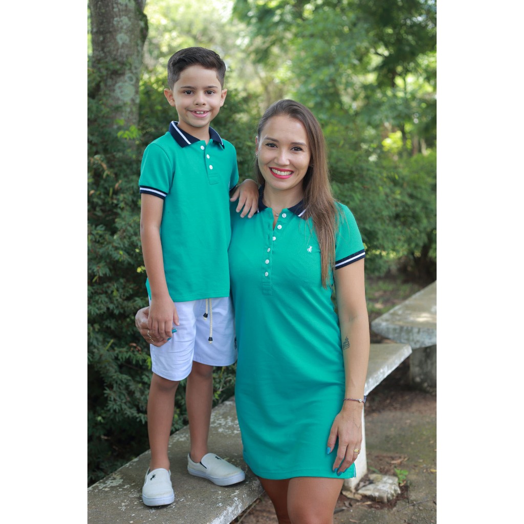 Kit tal mãe tal filho polos verde jade